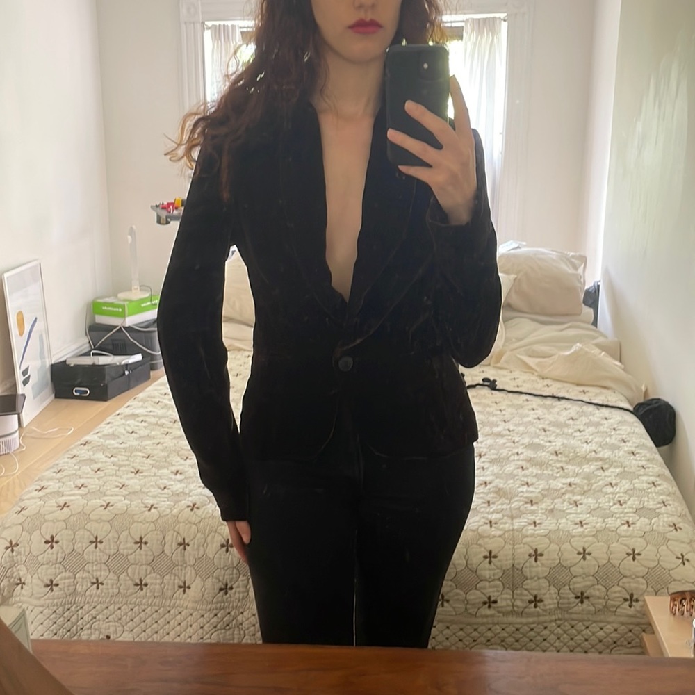 Ralph Lauren velvet chocolate brown blazer.